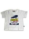Mish Mish - Toddler Boys Short Sleeved Tee, White, Blue