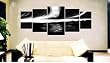 Modern Abstract Oil Painting on Canvas Stretched-Framed - Black and White - - Return shipping covered for continental US regions