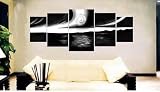 Modern Abstract Oil Painting on Canvas Stretched-Framed - Black and White