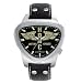 Harley-Davidson® Men's Bulova Watch. Black Dial and Black Leather Strap. Triangular. Luminous Hands. 76A141