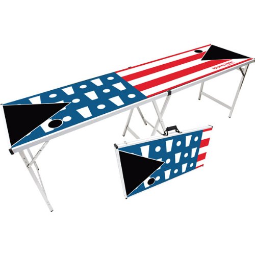 BJ's Pong Tables Standard Portable Party Pong Table with American Flag Design