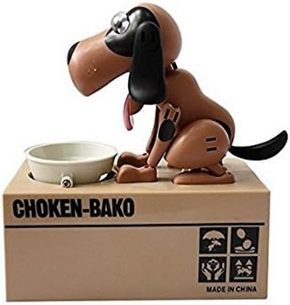 Sureok Smrroy Choken Puppy Hungry Eating Dog Coin Bank Money Saving Box Piggy Bank