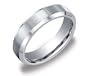 Men's 14k White Gold 8mm Comfort Fit Wedding Band Ring with Bevel Edge and Brushed Finish Center, Size 12