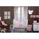 Bundle-74 Quilted Circles Crib Set in Pink and Chocolate