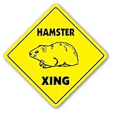 IMAGE OF HAMSTER CROSSING - Sign - new caution xing cage gift