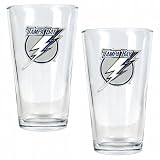 NHL Tampa Bay Lightning Two Piece Pint Ale Glass Set - Primary Logo