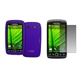 EMPIRE Purple Silicone Skin Case Cover + Screen Protector for BlackBerry To ....
