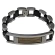 Stainless Steel Bracelet with combination shiny polish - Length: 8", Width: 15mm