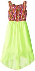 Girls Chevron Print Polyester/Spandex Lace Maxi Dress 