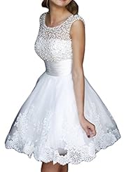 Short Tulle  Lace Homecoming Dress/Prom Dress  With Pearls