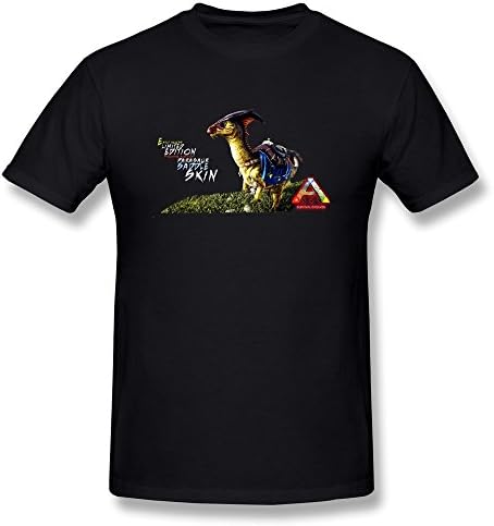 XUEJW Men's ARK Survival Evolved Cotton Round Collar T Shirt,S,Black