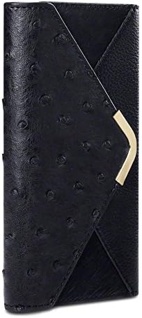 Samsung Galaxy S6 Case, Terrapin [Ostrich] [Ponyskin] Samsung Galaxy S6 Wallet [Black] Purse Style Case for Samsung Galaxy S6 - Black