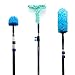 EVERSPROUT Duster 3-Pack with Extension-Pole (20+ Foot Reach) | Hand-packaged Cobweb Duster, Microfiber Feather Duster, Flexible Microfiber Ceiling & Fan Duster | Aluminum Telescopic Pole