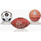 BCW Deluxe Acrylic Ball Stand - Holds Footballs, Basketballs, Volleyballs or Soccer Balls - Display Stand or Holder