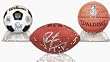 BCW Deluxe Acrylic Ball Stand - Holds Footballs, Basketballs, Volleyballs or Soccer Balls - Display Stand or Holder