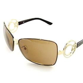 New Authentic Escada SES596 SES-596 300Y Golden Brown Swarovsky Sunglasses 64-12-130