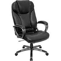 Leather Office Chair - High Back Executive Chair - BT-9066-BK-GG
