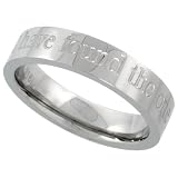 Surgical Steel Flat 5mm I HAVE FOUND THE ONE IN WHOM MY SOUL DELIGHTS Carved-out Polished Finish Comfort-Fit, sizes 5 to 9