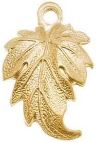 Matte 16KT Gold Plated Lombardy Leaf Charm 20mm (1)