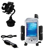 HTC 6700Q Qwest Auto Cup Holder with Car Charger - Uses Gomadic TipExchange