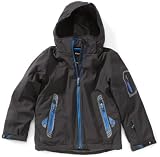 Killtec 19325  Kinder Soft Shell Jacke mit abzipbarer Kapuze Huacho, schwarz/royal (200), 140