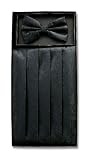 Cumberbund & BowTie BLACK PAISLEY Design Men's Cummerbund & Bow Tie Set