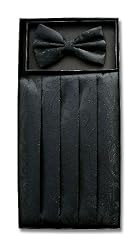 Cumberbund & BowTie BLACK PAISLEY Men's Cummerbund & Bow Tie Set