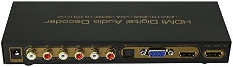 Well Gallery Premium 1080P HDMI Digital Audio Decoder HDMI to HDMI + VGA + SPDIF 5.1CH HP Audio Converter