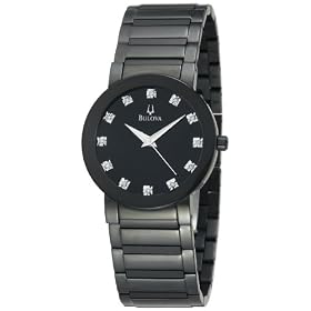 Bulova Mens 98D001 Diamond Accented Stainless Steel Bracelet Watch by Bulova