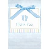 Baby Boy Soft Blue Folded Thank You Card