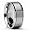 8MM Flat Top Stainless Steel Ring Matte Finish / High Polish Thin Grooves Sizes 7