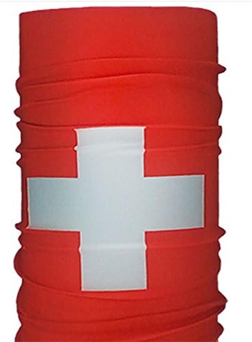 TuberbandSeamless Multifunctional Unisex World Cup of Soccer SWITZERLAND Bandana. Unique Design. Microfiber. Outdoor Sport Head Band. One Size Fits Most .UV Protection, Strong, Durable, Soft, Breathable, Absorbent, Can Be Used As Hairband, Wrist Band,neckerchief,cap,face Mask,balaclava,hood,sun Guard , Hat Liner and More.