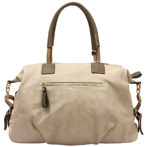 ACACIA Grey Everyday Large Top Double Handle Shopper Hobo Satchel Office Tote Shoulder Bag Handbag Purse