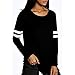 Lisingtool Women's Casual Loose Blouse Long Sleeve T-shirt (L, Black)