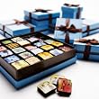 MarieBelle Signature Blue and Brown Box, 9 pc.