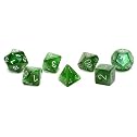 Green w/Silver Velvet Set of 7 Dice