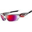 Oakley Straight Jacket Men's Active Racewear Sunglasses - White Chrome/Positive Red Iridium