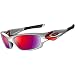 Oakley Straight Jacket Men's Active Racewear Sunglasses/Eyewear - Color: White Chrome/Positive Red Iridium, Size: One Size Fits All