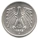 See larger 1975-D Germany Federal Republic 5 Mark Coin Km#140.1