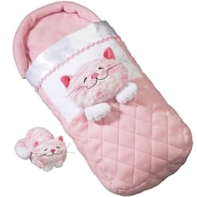 Slumber Party Sleeping Bag & Plush Kitty toy for dolls
