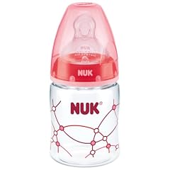NUK 10215125 First Choice+ Babyflasche aus PA 150 ml mit Anti-Colic-Trinksauger Silikon Gr��e 1 S (0-6 Monate) f�r Tee, Farbe rot