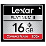 SAVE $18.20 - Lexar Platinum II 16 GB 200x CompactFlash Memory Card LCF16GBSBNA200 $49.89