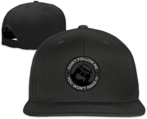 Men Women Don't Follow Me You Won't Make It Jeep Offroad 4x4 Adjustable Flatbrim Black Cap