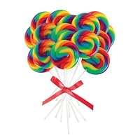 Mini Rainbow Spiral Lollipops (16) Party Supplies