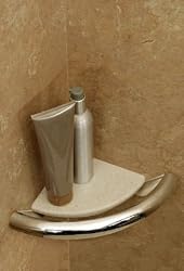 Invisia Corner Shower Shelf with Integrated Grab Bar
