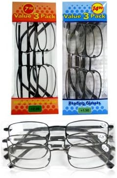 3-Pack Metal Half Frame Readers Style #111D