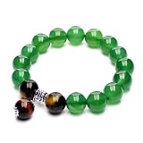 O-stone Wishing Bead Bracelet Series Green Agate + Yellow Tiger
