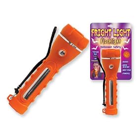 Bright Orange FRIGHT LIGHT Halloween Safety Flashlight by