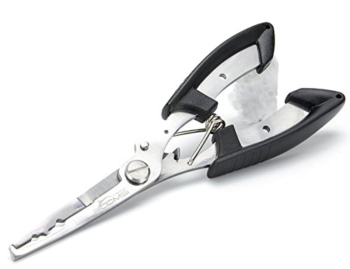 Booms Fishing H1 Fishing Pliers Saltwater Stainless Steel Tools with Sheath Lanyard 6.7 inches , Black