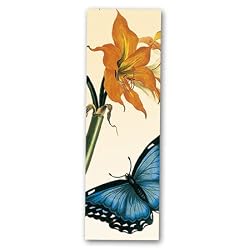 Asian-style Butterfly and Lily - Double-sided Bookmark